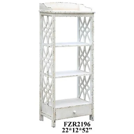 Magnolia 1 Drawer Distressed White Etagere